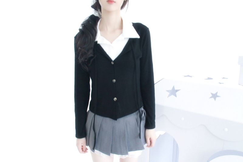 frill lace mini skirt 2color