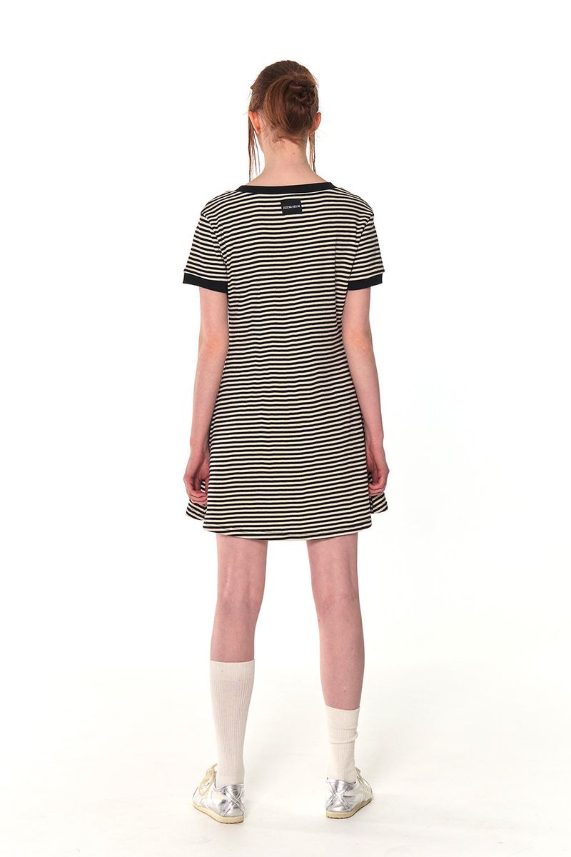 V NECK STRIPE OPS (WHITE)