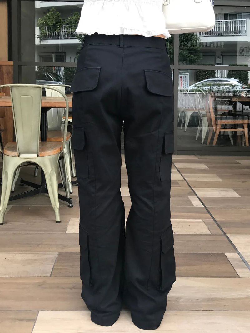 Mabel Utility Cargo Semi Wide Long Bootcut Pants 
