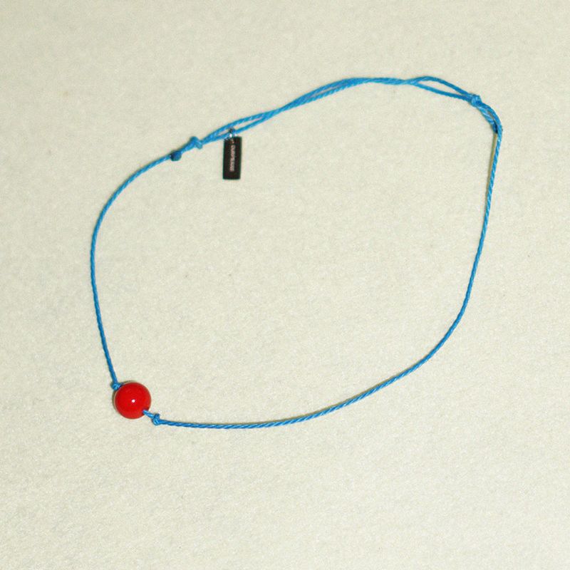 RED BALL ROPE ANKLET