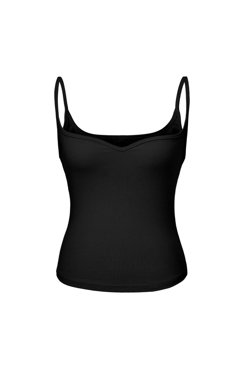 Sweet heart neck Camisole (BLACK)