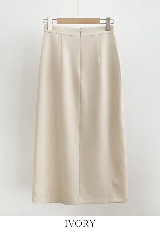Chad Button Wrap Long Skirt
