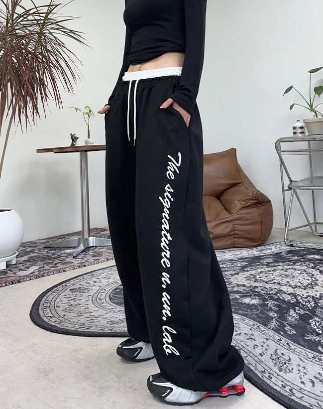 Muel Layered Embroidered Training Pants