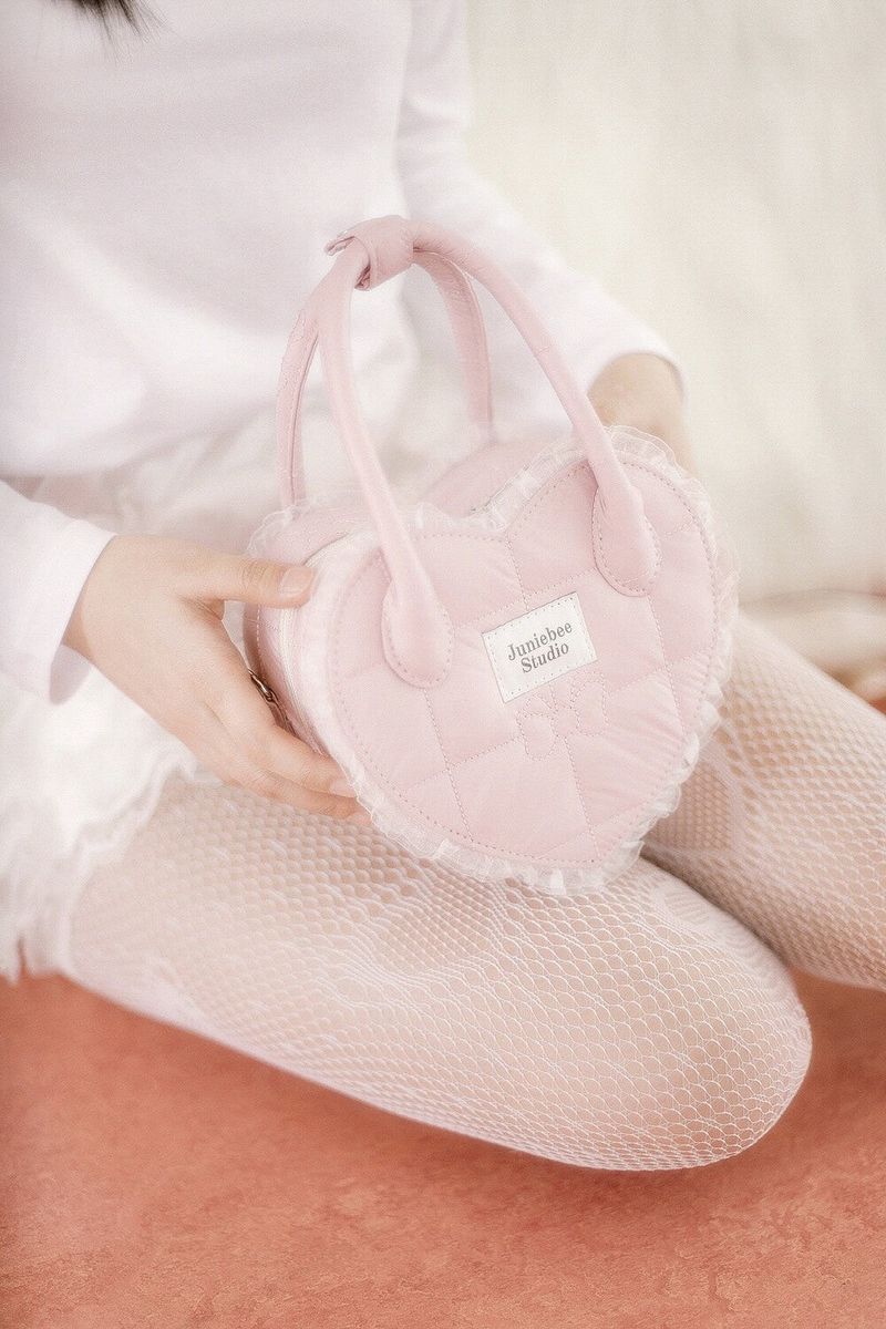 Junie Lace Heart Bag ( Pink )