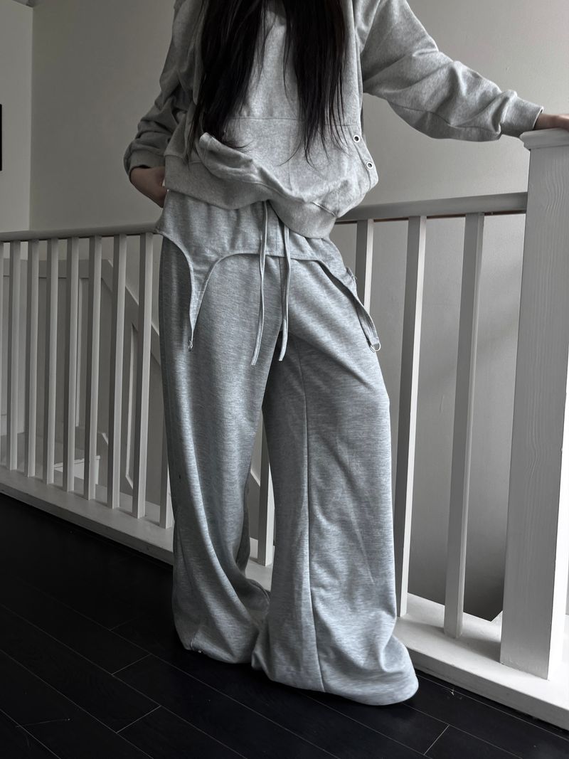 D-ring snap wide pants (2color)