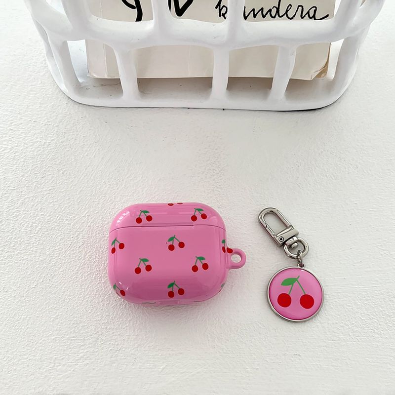 cherry glossy airpods case (pink)