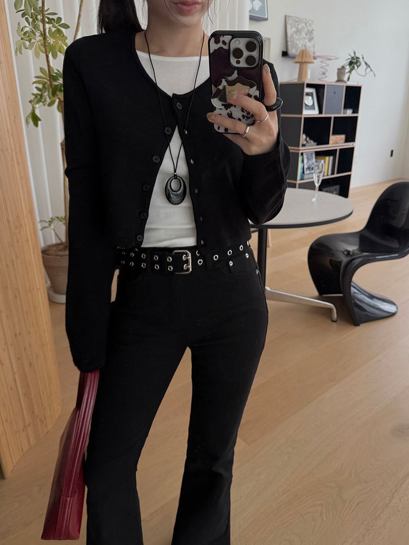 [MADE] PRINKLE LAYERED CROP CARDIGAN
