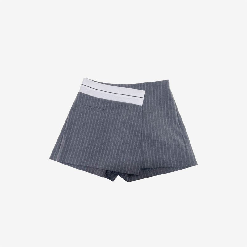 Corao Two-Tone Stripe Skirt Pants