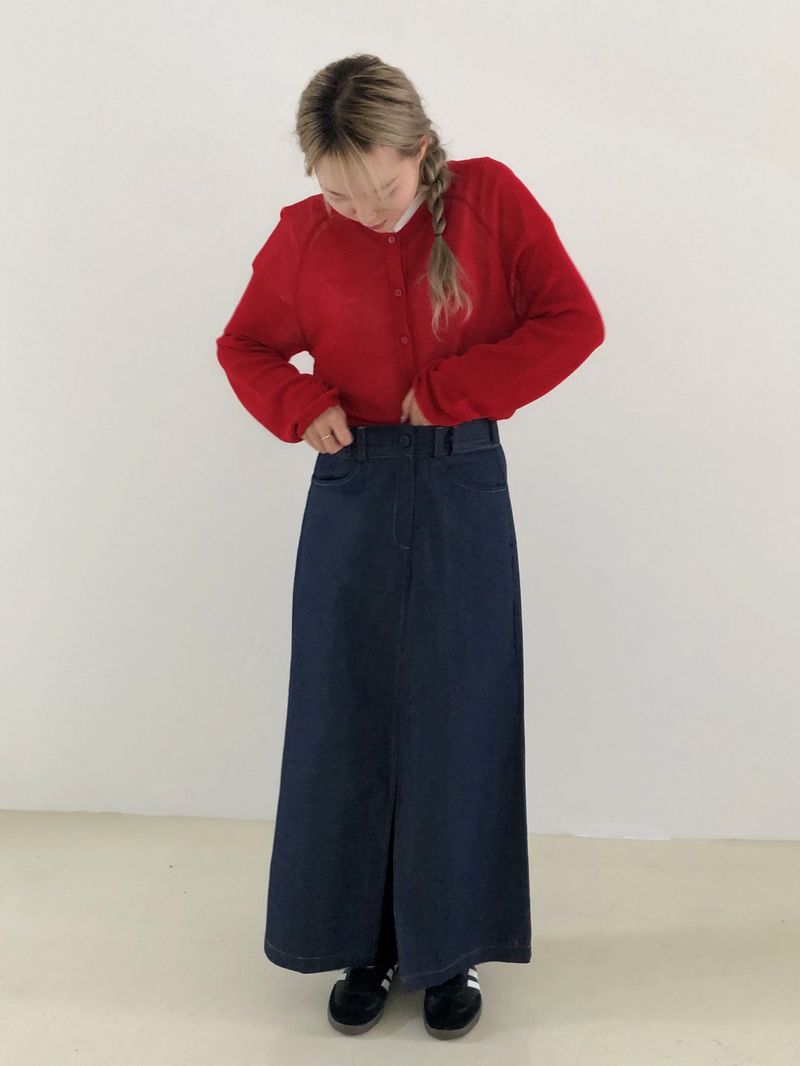 Picnic denim long skirt 