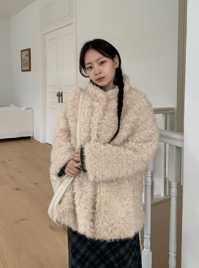 BAON（バオン）の「Bihin Collar Half Fur Jacket（Jackets/Outerwear）」