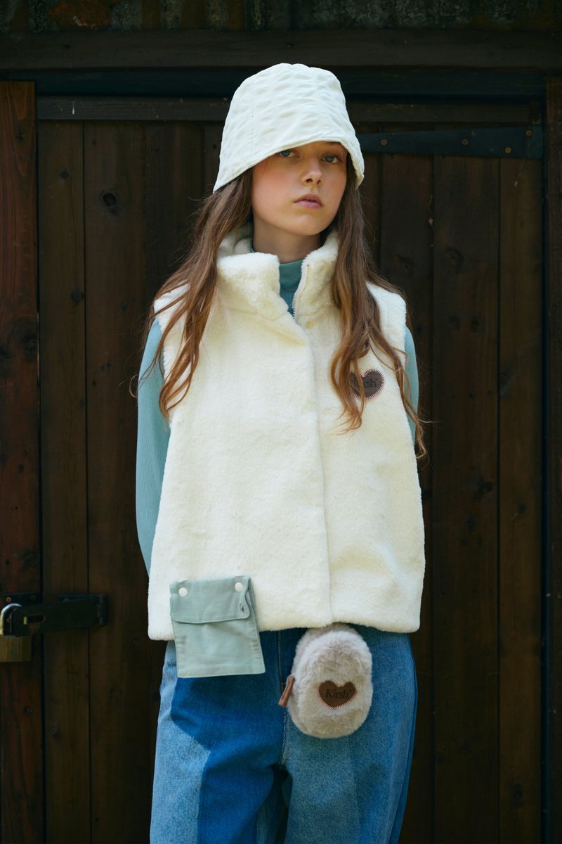 KIRSH（キルシー）の「POCKET POINT 2 WAY CROP FUR JACKET [IVORY]（Jackets/Outerwear）」