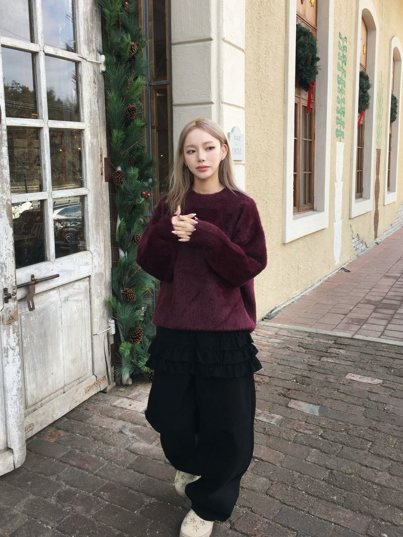 [Year-End Look Recommendation] Point Fingerhole Angora Fur Knit (4c)