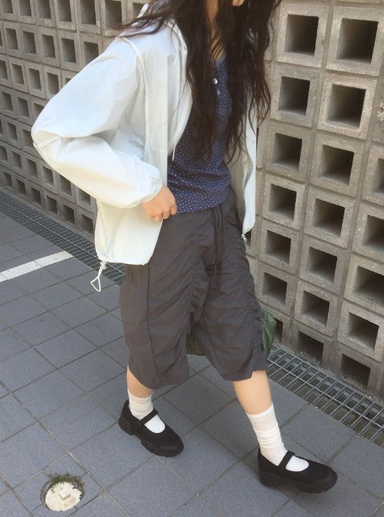 ビリーリンクル7分丈ナイロンバミューダパンツ