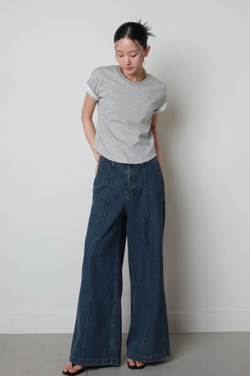 Pintuck Wide Denim_Blue