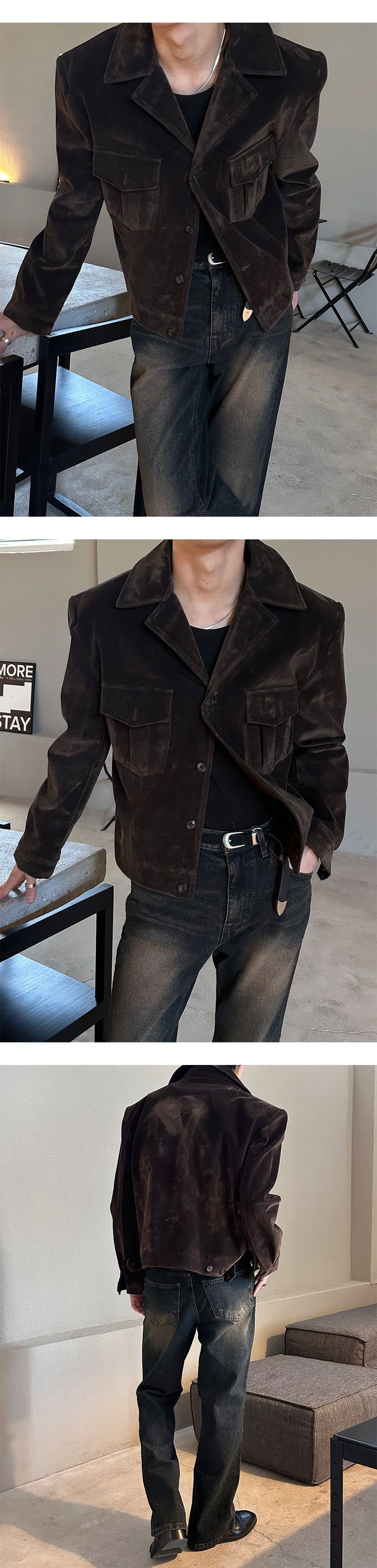 [F/W] Velvet two pocket denim jacket(2color)