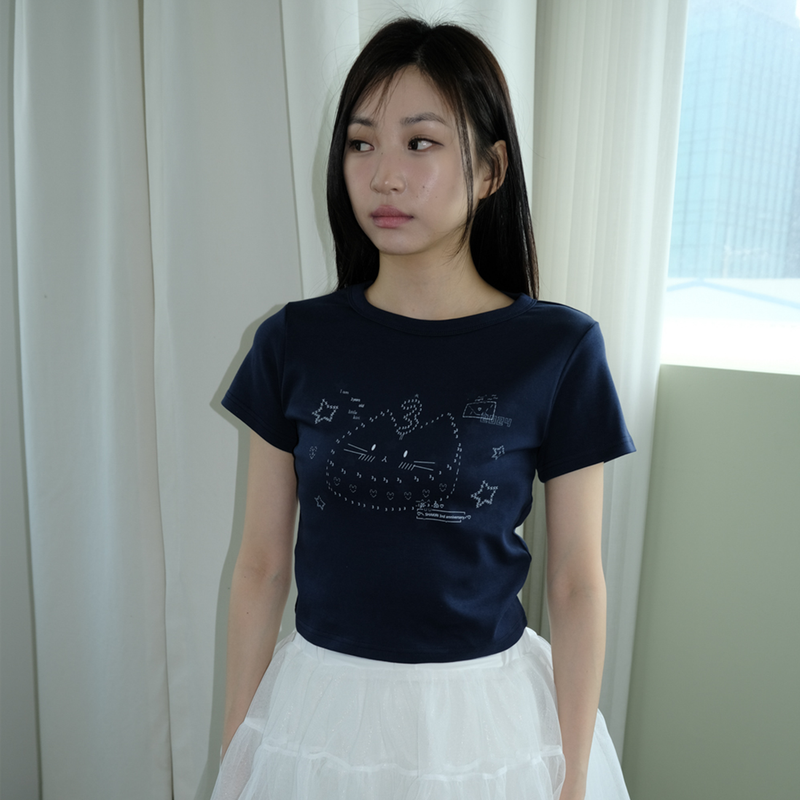 SHAKIRI（シャキリ）の「BIRTHDAY KIRI TOP _NAVY（Tops）」