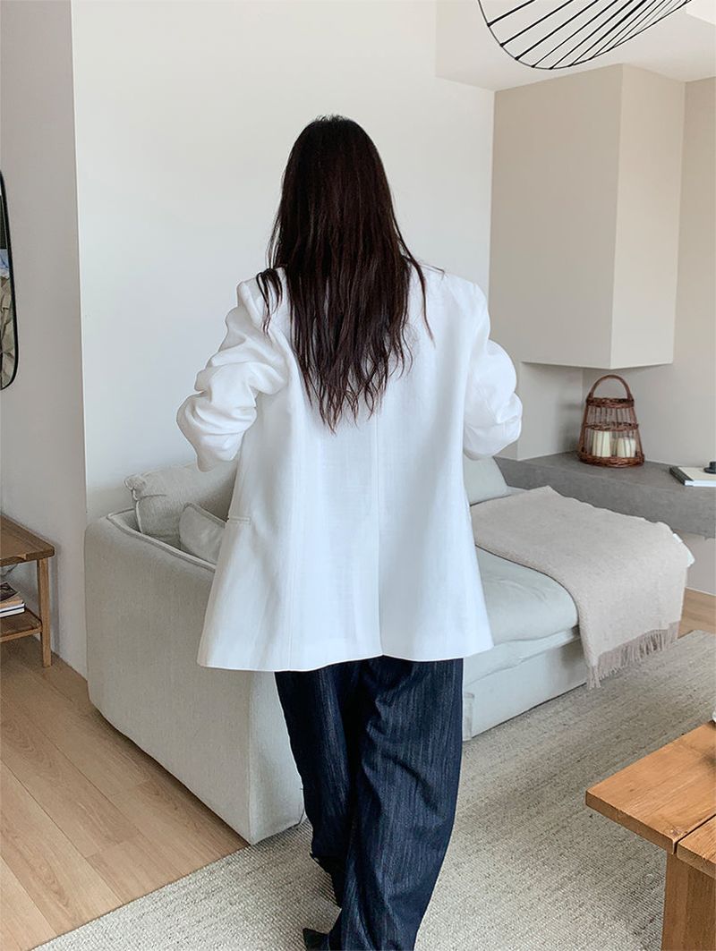 NON COLLAR LINEN JACKET (2C)