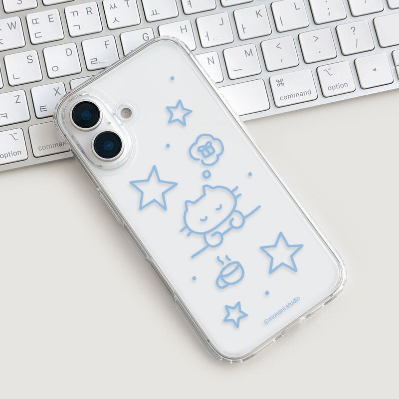 [Gel-hard] Winter cat Phone case (Blue)(only case)