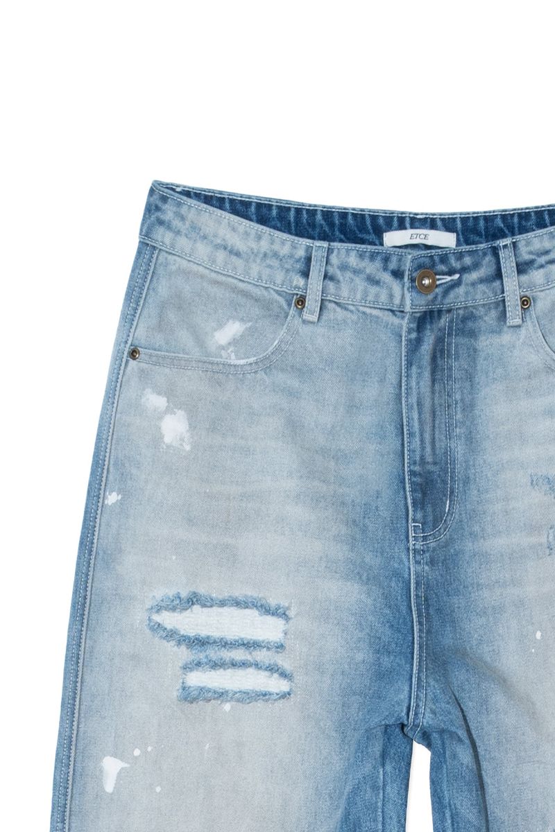DESTROYED PAINTING WASHED DENIM (BLUE)