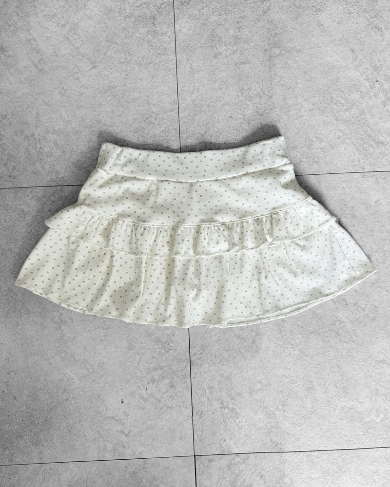 MICRO FLOWER FRILL SKIRT