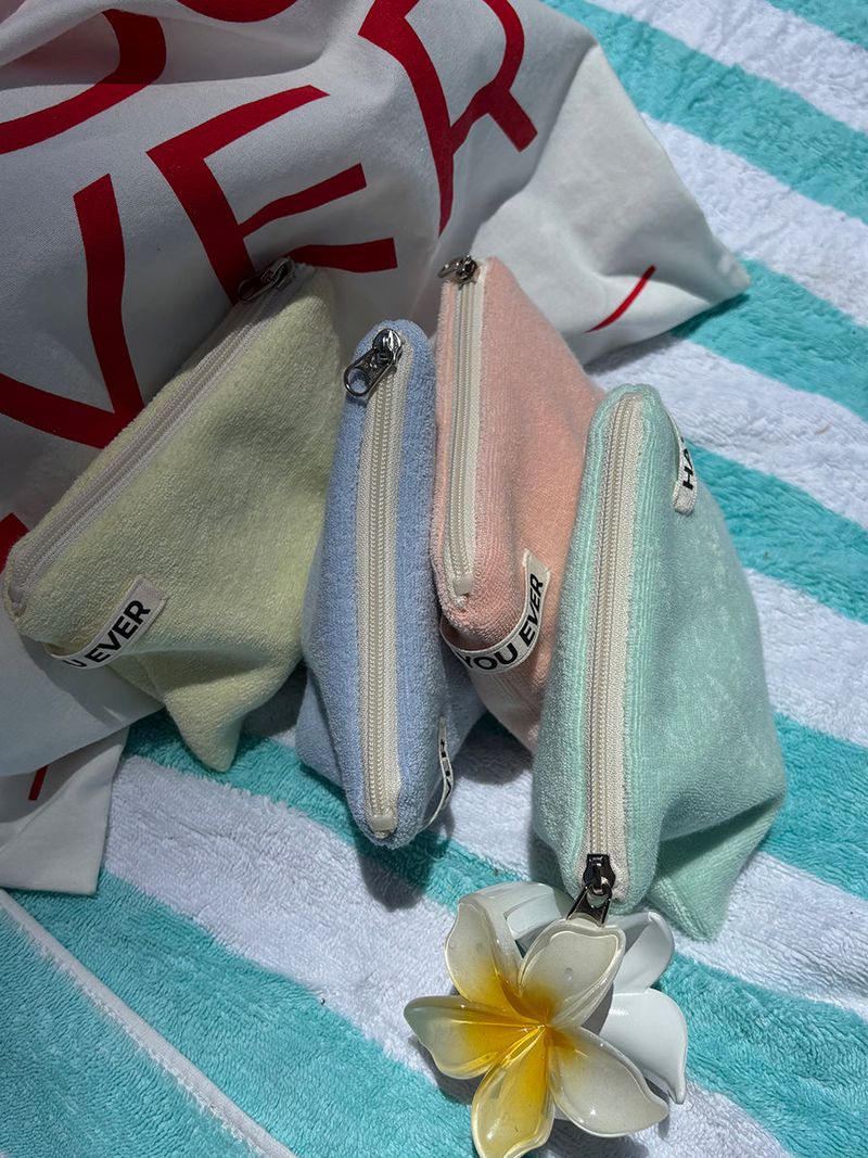 Terry flat pouch - lemon , S size