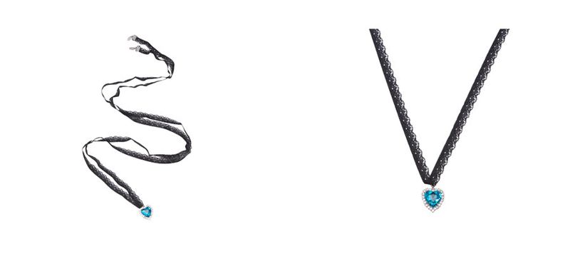 Lace heart choker