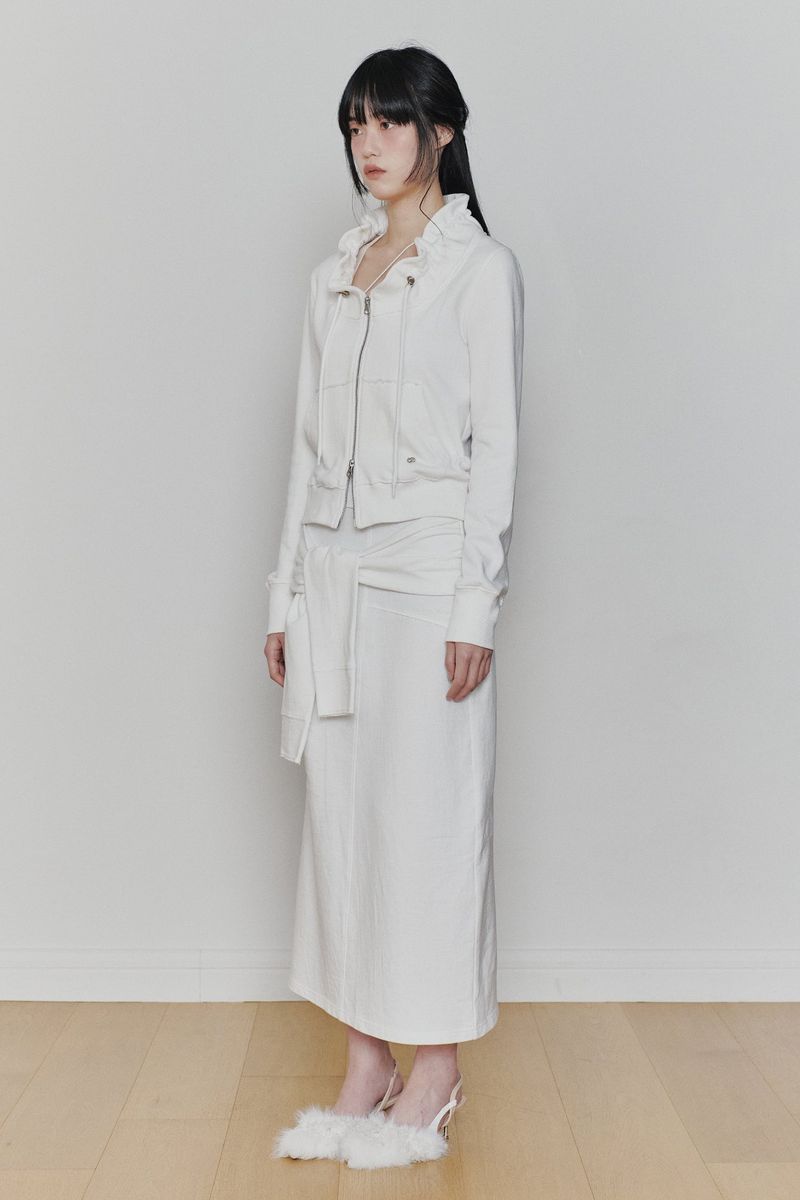 BLOOM ZIP-UP JACKET white