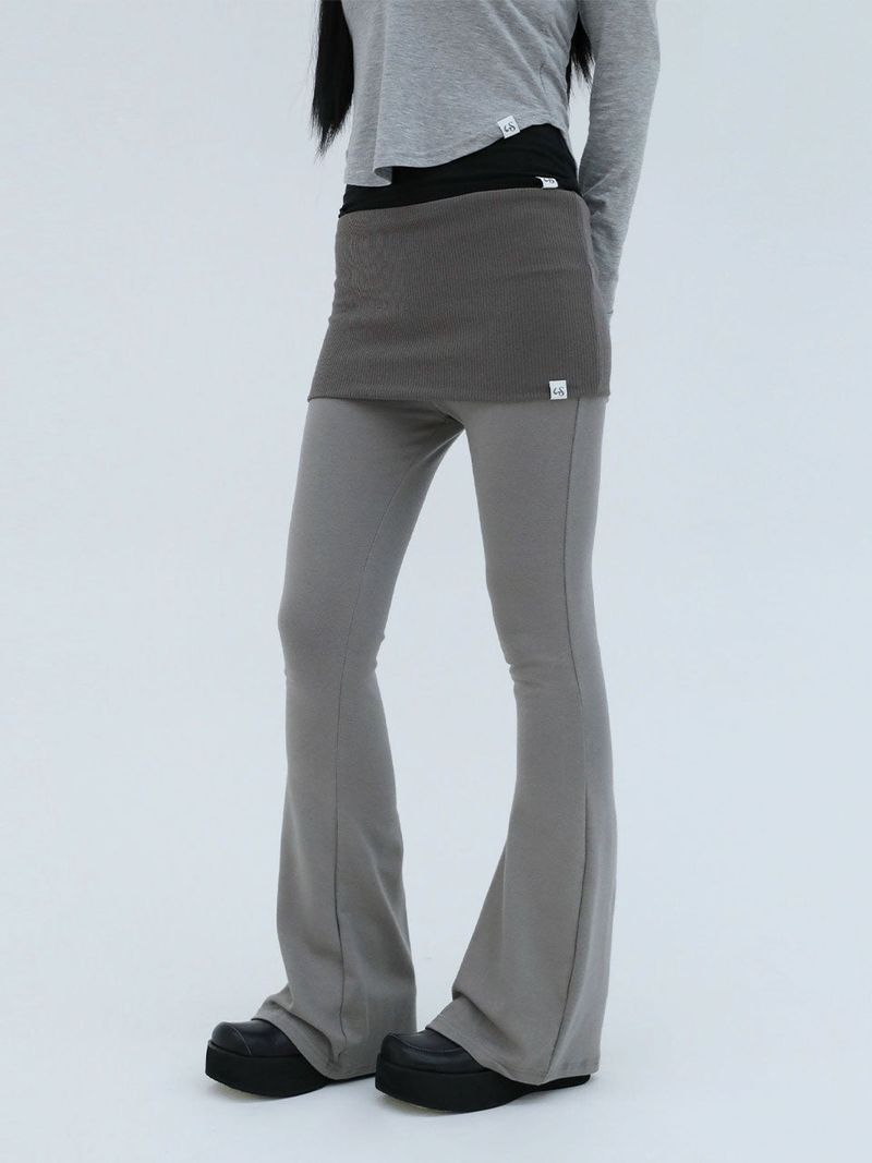 SLIM BANDING BOOTCUT PANTS(MOCHA GREY)
