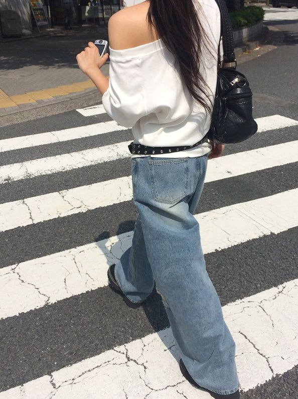 Formyu Damage Denim Washing Wide Pants