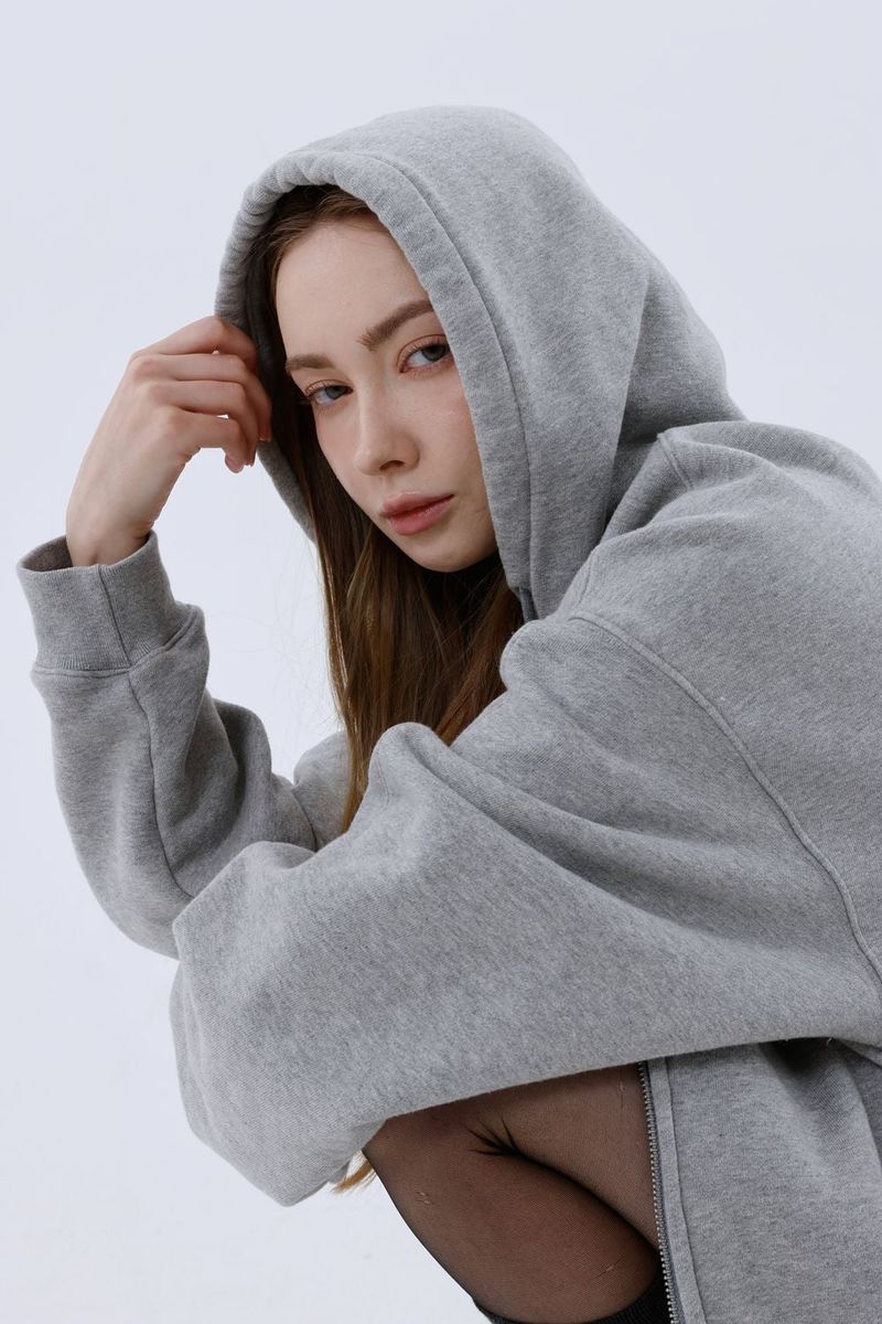 LT ROUGH HOOD ZIP-UP_GREY