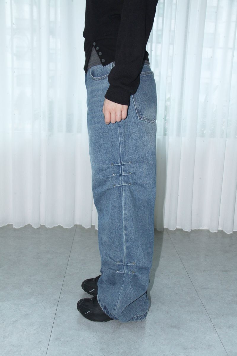 Stud Side Pintuck Wide Pants (2colors)