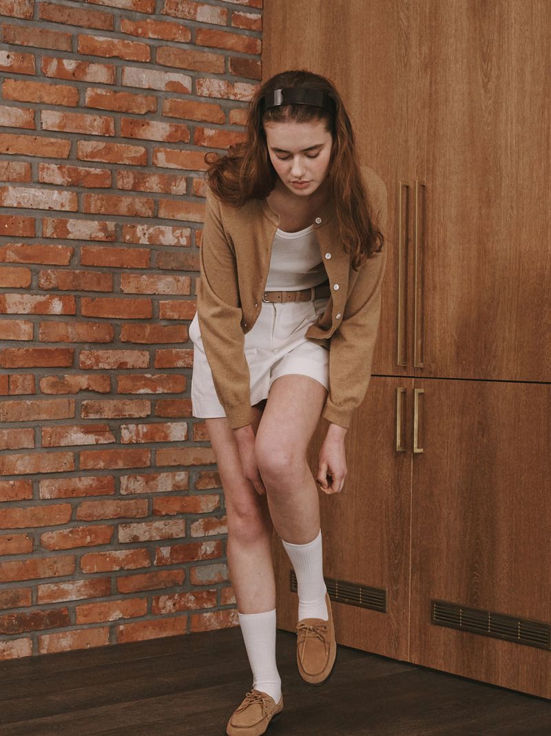 Camel round cardigan (Camel)