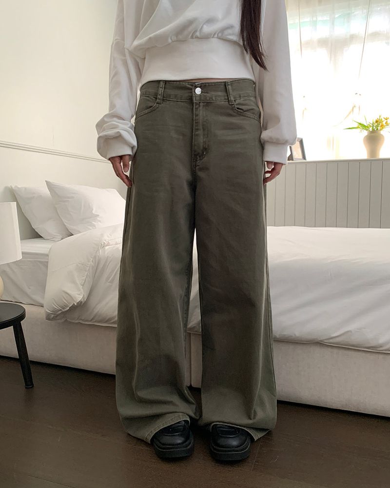 Carcl wide long cotton pants