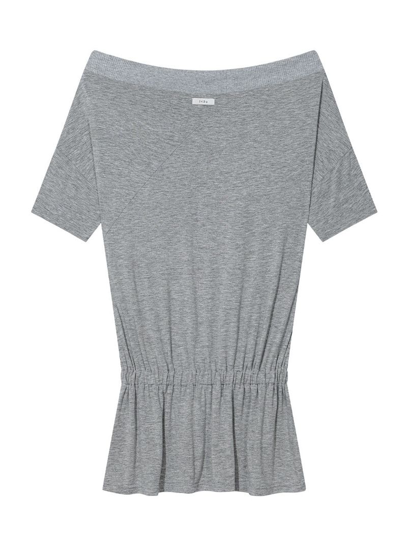 DRAPE BAND OFF-SHOULDER TOP(GREY)
