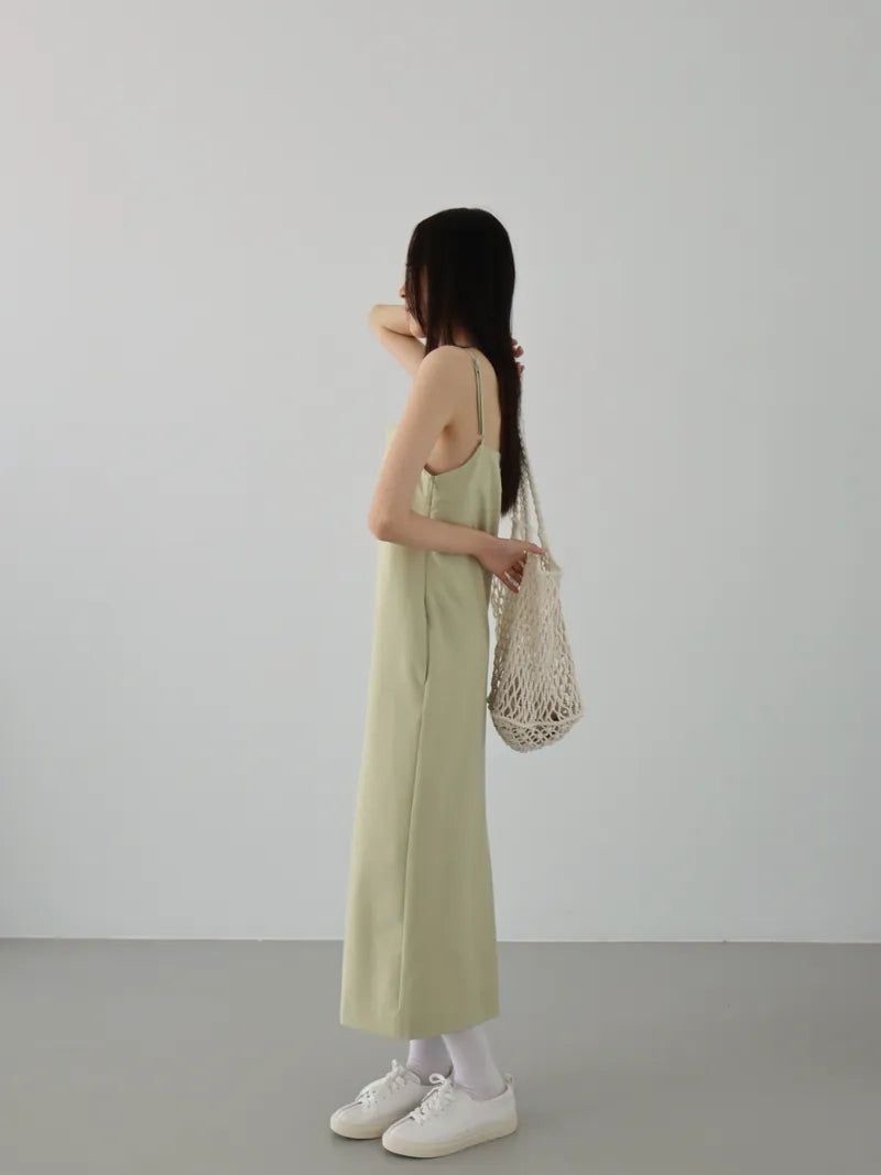 Slim-Fit Spaghetti Strap Maxi Dress