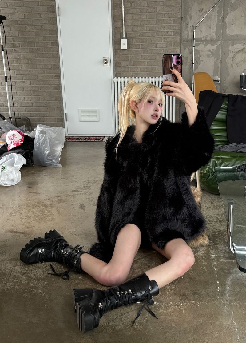 Street Hooded Fur Jacket