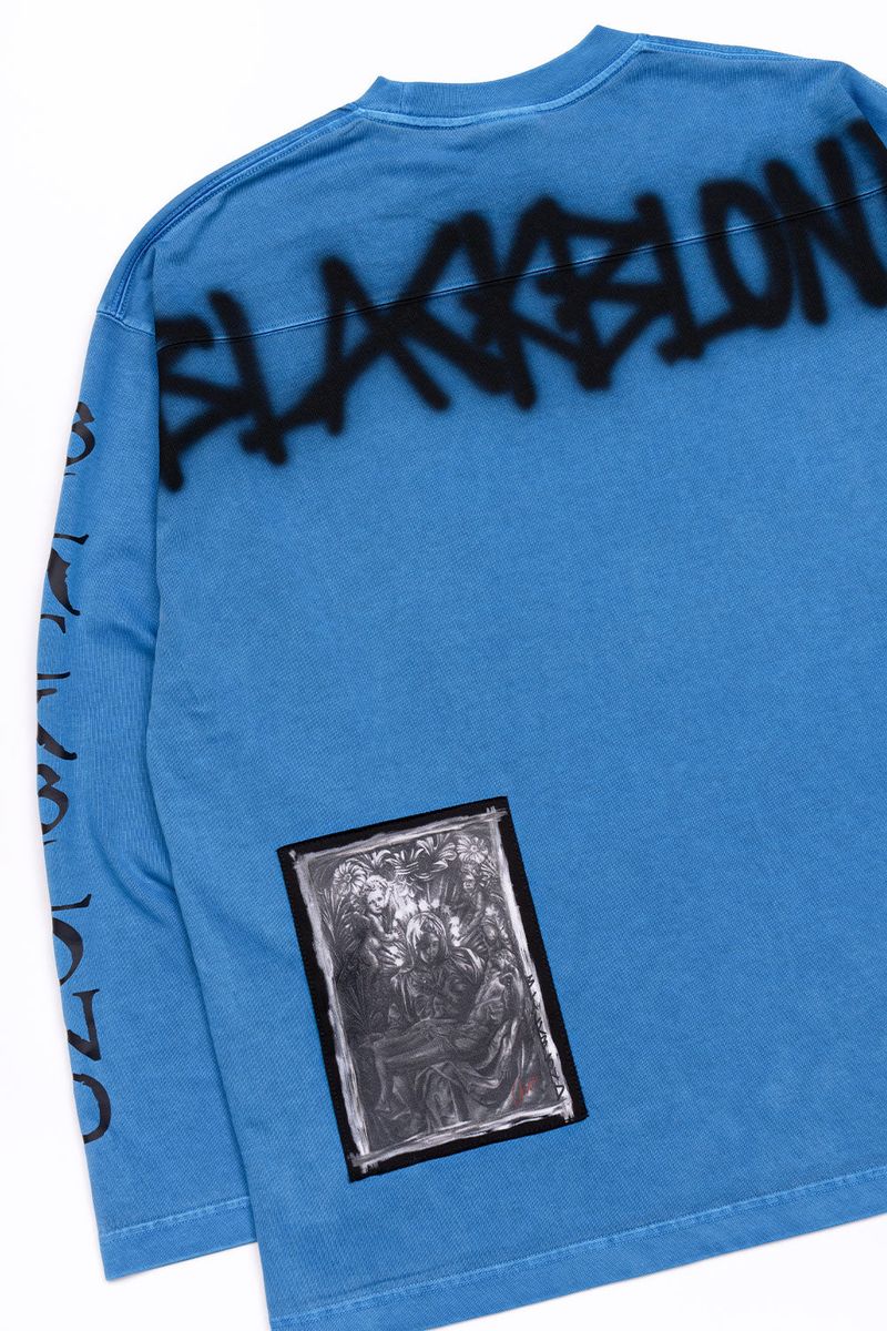 BBD Chaos Patch Pigment Long T-Shirt (Ocean Blue)