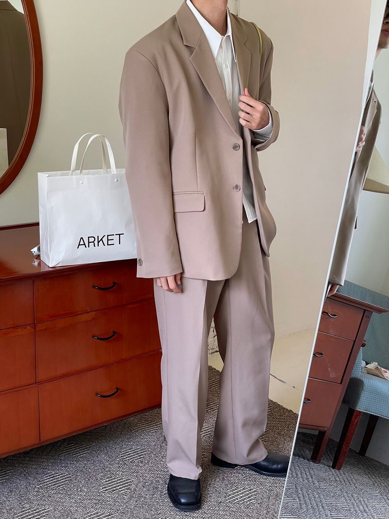Autumn mute set up wide pants
