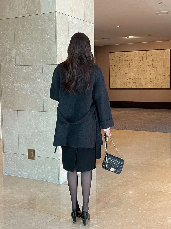 Scott Shawl Collar Wool Handmade Half Coat