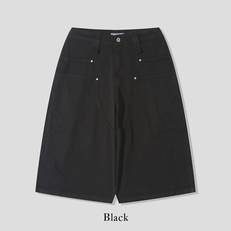 Dying double carpenter bermuda pants