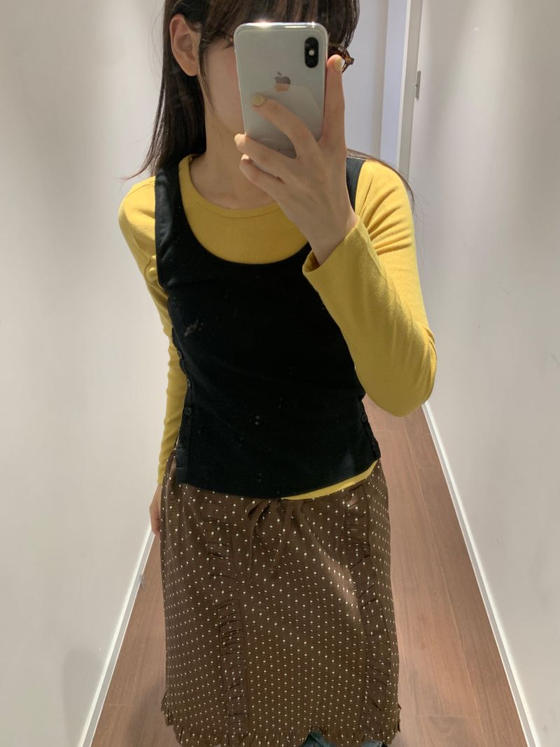Slit button-up sleeveless(3color)
