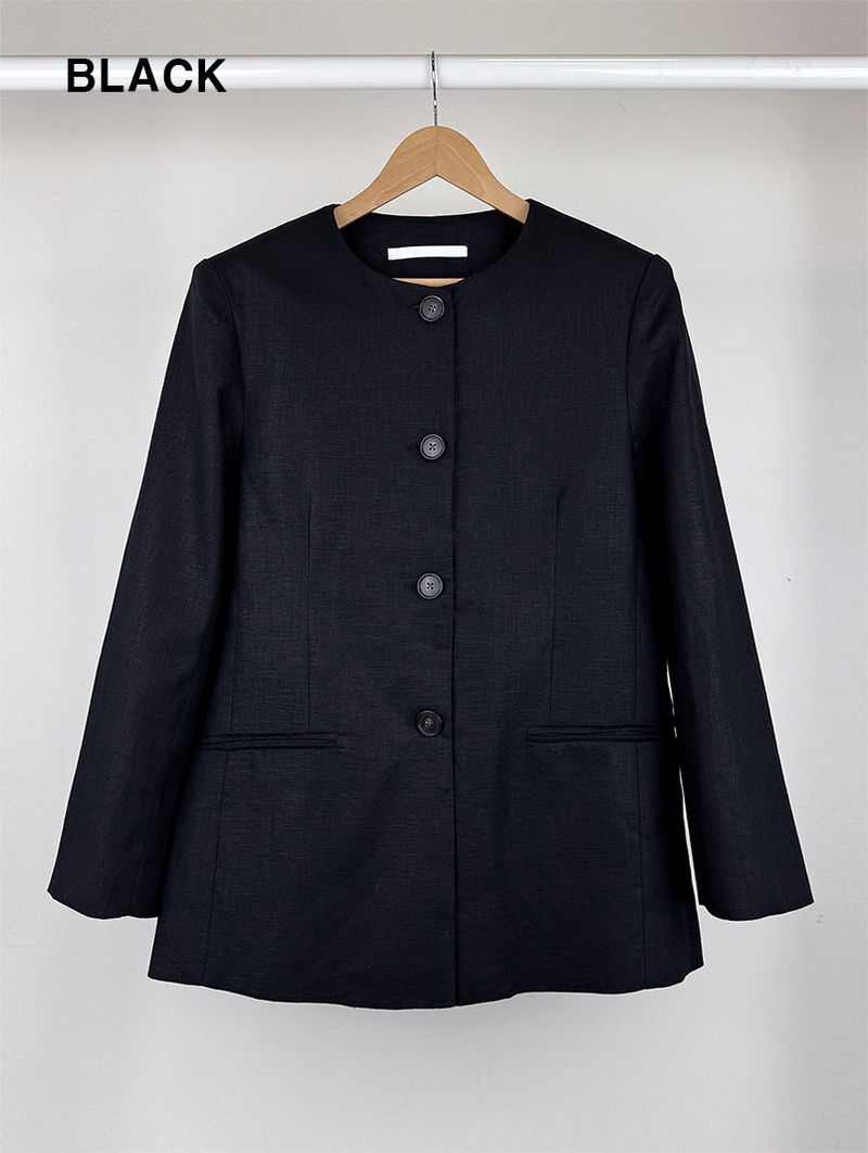 NON COLLAR LINEN JACKET (2C)