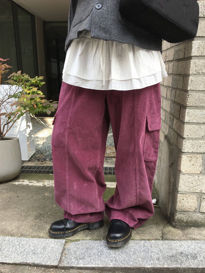 Corduroy Pintuck Cargo Pants (3color)