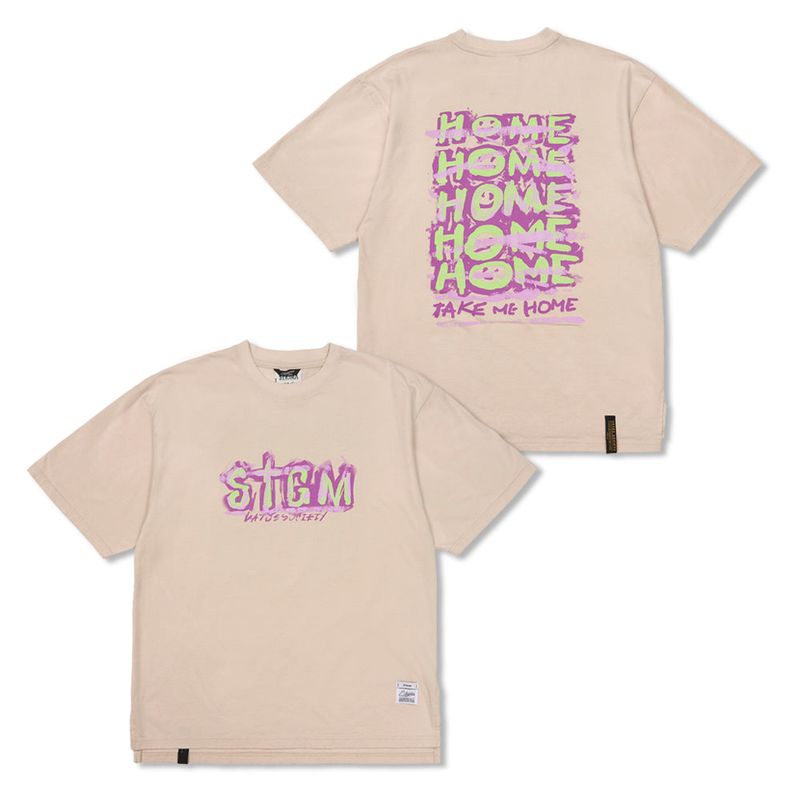 STIGMA(スティグマ)の「Home Vintage-Like Washed Oversized Short Sleeves T-Shirts Charcoal / Brown / Beige(Tops)」