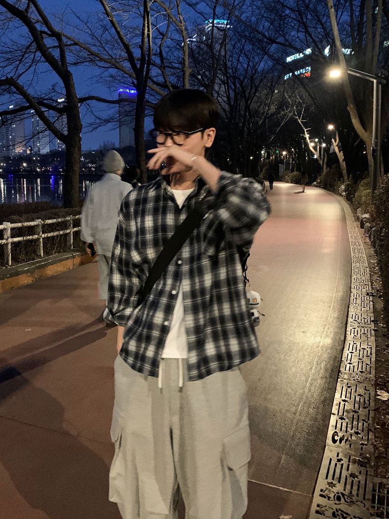 스즈메 체크 셔츠