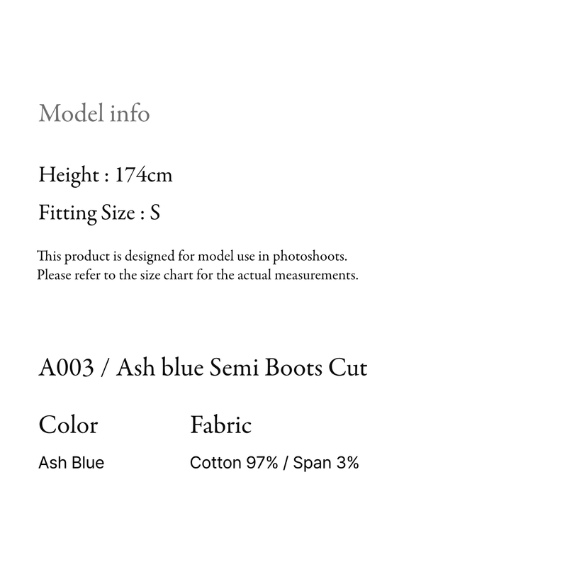 Ash blue semi boots cut - A003