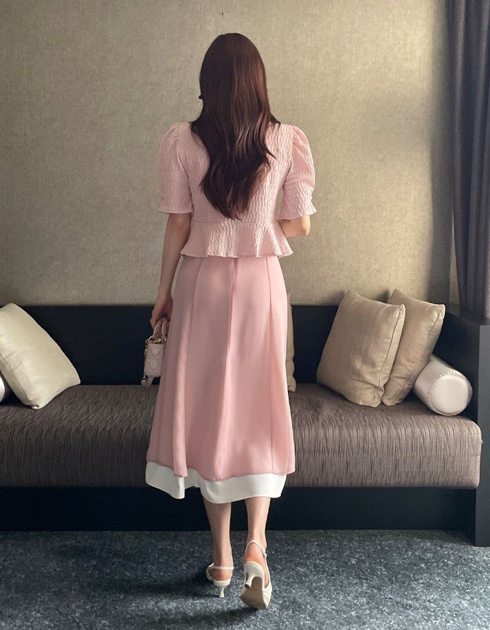 Denain Chiffon Double Layered Long Skirt