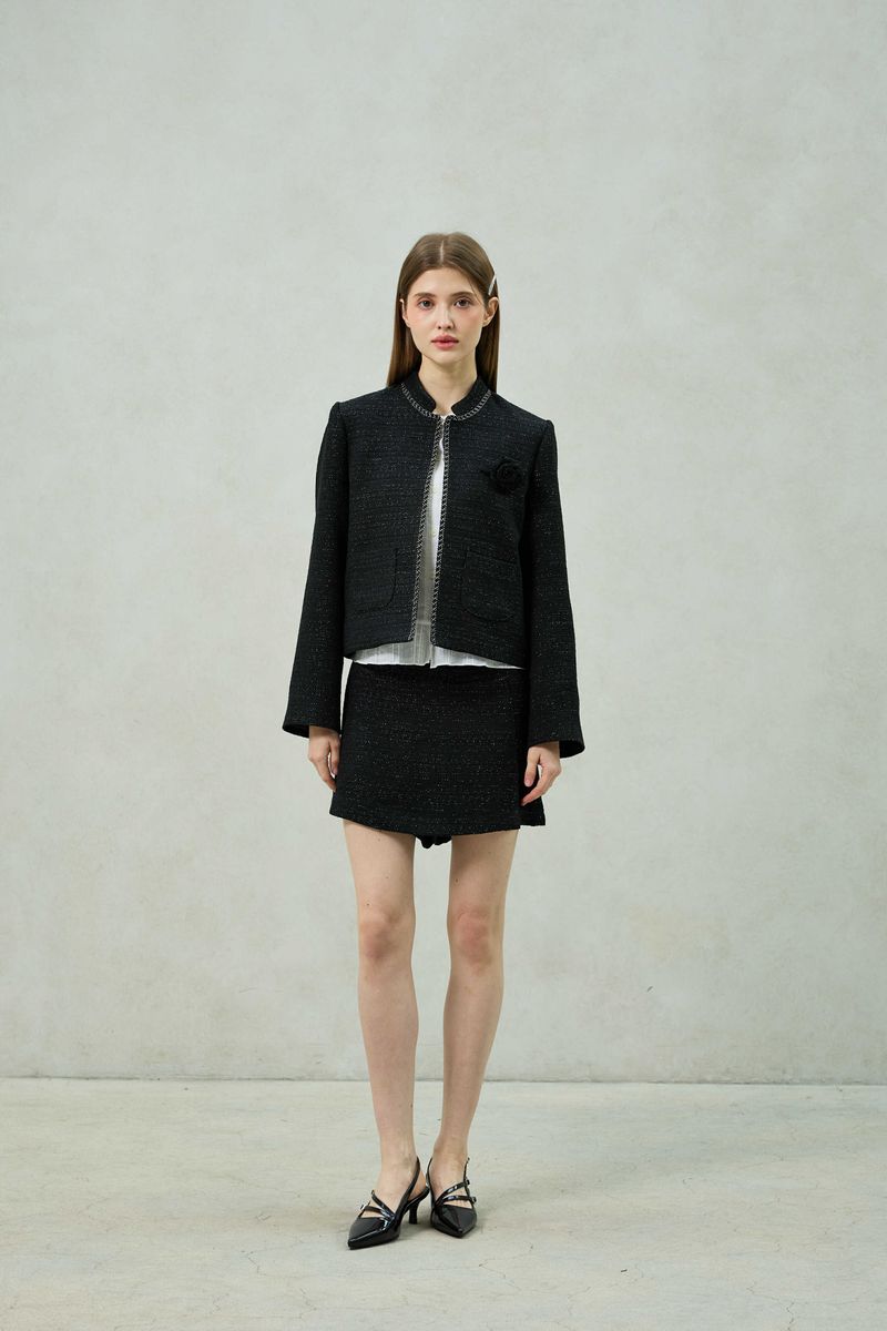 AGLOW TWEED JACKET / BLACK