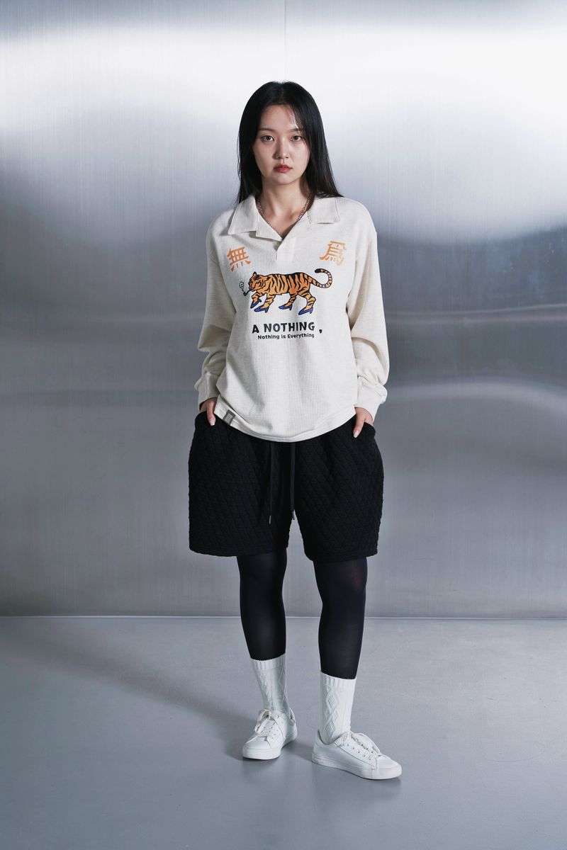 MU-WI PIN-KNIT COLLAR-TEE (Oatmeal)