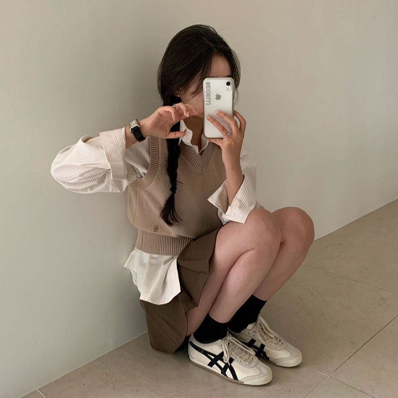 [Bellide made] Old money V-neck knit vest
